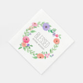 Spring Pink Floral Blessed Beyond Measure Serviette (Ecke)