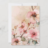 Spring Pink Floral Wedding Invitation Einladung (Rückseite)