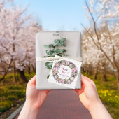 Spring Pink Floral Wreath Vielen Dank Geschenkanhänger