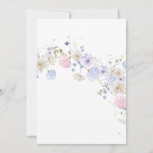 Spring Pink Lila Kleine Wildblume Kinderdusche Einladung (Rückseite)