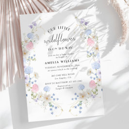 Spring Pink Lila Kleine Wildblume Kinderdusche Einladung