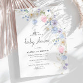 Spring Pink Lila Wildblume Girl Babydusche Einladung