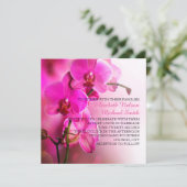 Spring Pink Orchid Wedite Einladung (Stehend Vorderseite)
