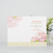 Spring Pink Peony Bi Fold Wedding Programm (Stehend Vorderseite)