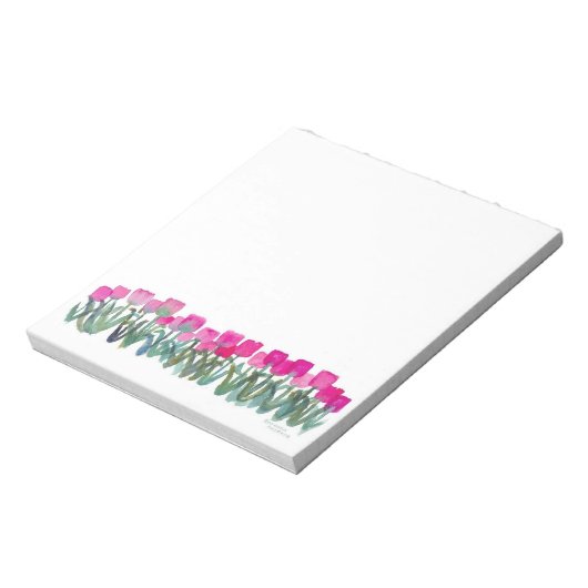 Spring Pink Tulips 5,5" x 6" Notepad - 40 Seiten Notizblock (Rotiert)
