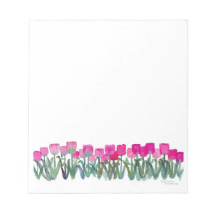 Spring Pink Tulips 5,5" x 6" Notepad - 40 Seiten Notizblock
