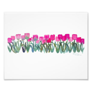 Spring Pink Tulips Card Fotodruck