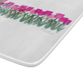 Spring Pink Tulips Glass Cutting Board 6"x7" Schneidebrett (Ecke)