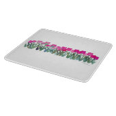 Spring Pink Tulips Glass Cutting Board 6"x7" Schneidebrett (Ecke)
