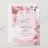 Spring Pink & White Floral Wedding Invitation Einladung (Vorderseite)