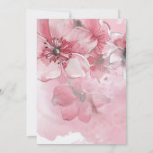 Spring Pink & White Floral Wedding Invitation Einladung (Rückseite)