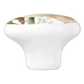 Spring Pink Yellow Daffodil Keramikknauf (Seitenansicht)