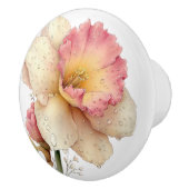 Spring Pink Yellow Daffodil Keramikknauf (Rechts)