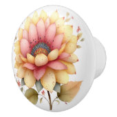 Spring Pink Yellow Garden Flower Keramikknauf (Rechts)