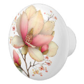 Spring Pink Yellow Tree Blossom Keramikknauf (Rechts)