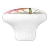 Spring Pink Yellow Tulip Keramikknauf (Seitenansicht)