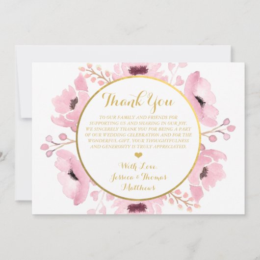 Spring Pinks Aquarellfarben Blumenzwiebelhochzeit  Einladung (Rückseite)