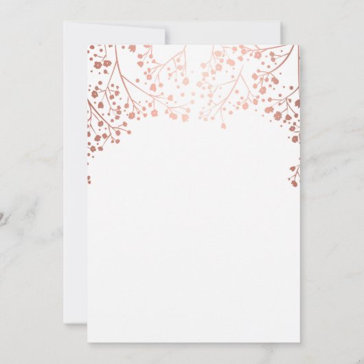 Spring Pinks Gipskraut Blumengebäck Hochzeit Einladung (Rückseite)