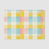 Spring Plaid Blue Pink Yellow Seidenpapier (Vorderseite)