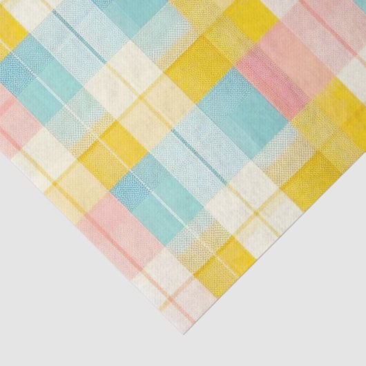Spring Plaid Blue Pink Yellow  Seidenpapier (Ausschnitt)