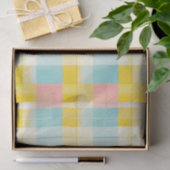 Spring Plaid Blue Pink Yellow Seidenpapier (Geschenk)