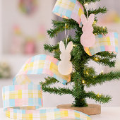 Spring Plaid Pastel Pink Blue Yellow Ripsband