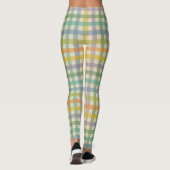 Spring Plaid Pattern in Orange Green and Brown Leggings (Rückseite)