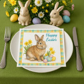 Spring Plaid with Easter Bunny Serviette