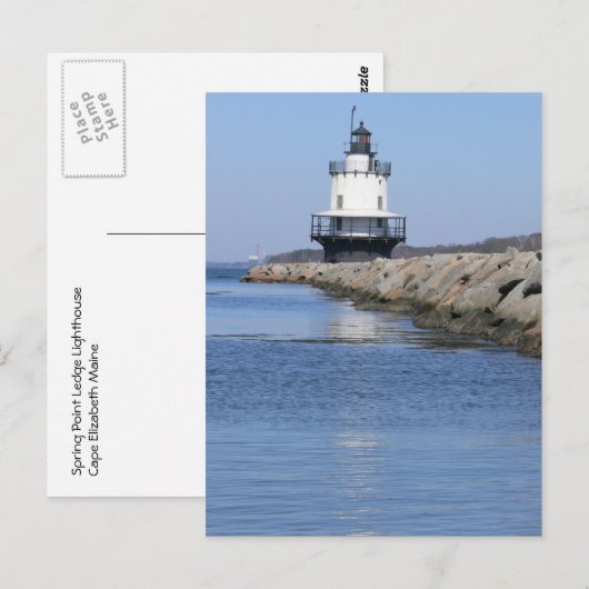Spring Point Ledge Lighthouse - New England Postkarte (Vorne/Hinten)