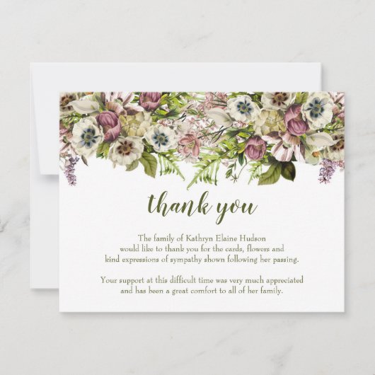 Spring Poppies Vielen Dank für Ihre Sympathiekarte Dankeskarte (Vorderseite)