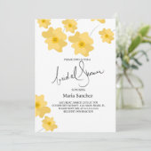 Spring Poppy Yellow Bold Floral Brautparty Einladung (Stehend Vorderseite)