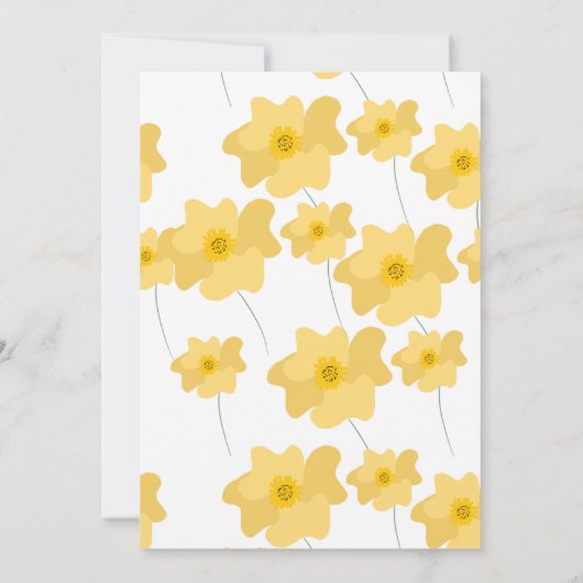 Spring Poppy Yellow Bold Floral Brautparty Einladung (Rückseite)