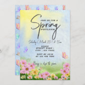 Spring Potluck Friendsgiving Grill and Chill Party Einladung (Vorne/Hinten)