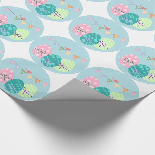 Spring powder blue Easter eggs Geschenkpapier (Ecke)