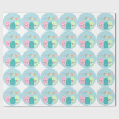 Spring powder blue Easter eggs Geschenkpapier (Flach)
