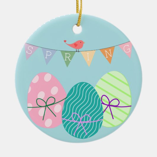 Spring powder blue Easter eggs Keramikornament (Vorne)