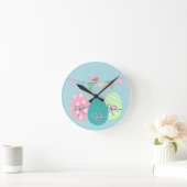 Spring powder blue Easter eggs Runde Wanduhr (Zuhause)