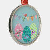 Spring powder blue Easter eggs Silbernes Ornament (Rechts)