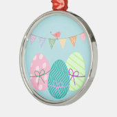 Spring powder blue Easter eggs Silbernes Ornament (Links)
