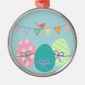 Spring powder blue Easter eggs Silbernes Ornament (Vorne)