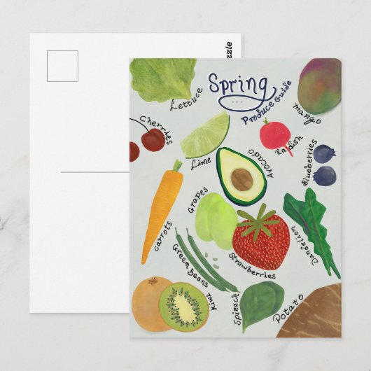Spring Produce Guide  Postkarte (Vorne/Hinten)