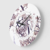 Spring Pum Blossom Tree Elegantes Foto Große Wanduhr (Winkel)