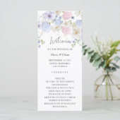 Spring Purple And Pink Wildflowers Wedding Program (Stehend Vorderseite)