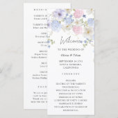 Spring Purple And Pink Wildflowers Wedding Program (Vorne/Hinten)