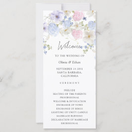 Spring Purple And Pink Wildflowers Wedding Program