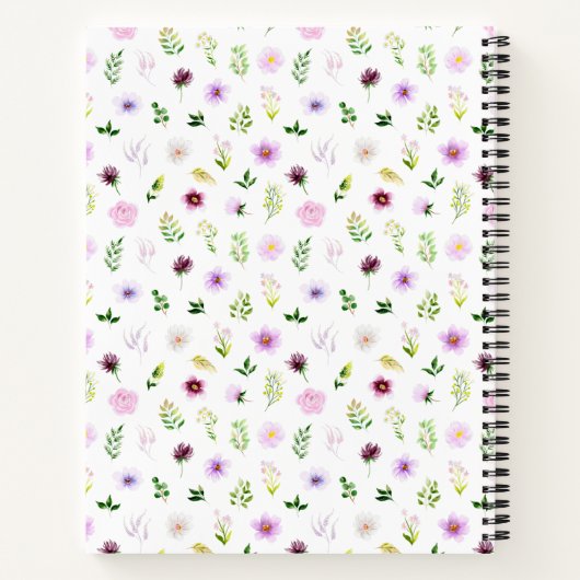 Spring Purple Floral Baby Birth Stats Notizblock (Rückseite)