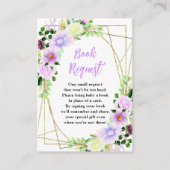Spring Purple Floral Baby Shower Book Request Begleitkarte (Vorderseite)