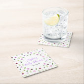 Spring Purple Floral Baby Shower Rechteckiger Pappuntersetzer (Vor Ort)