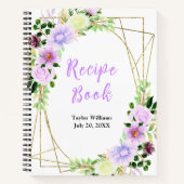 Spring Purple Floral Recipe Book Notizblock (Vorderseite)