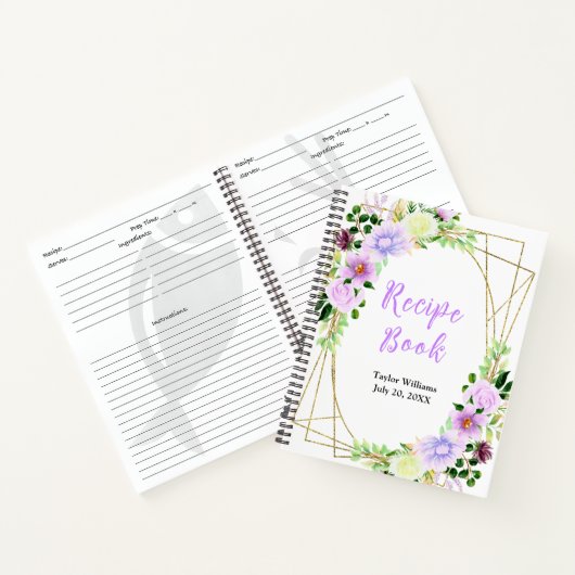 Spring Purple Floral Recipe Book Notizblock (Innenseite)